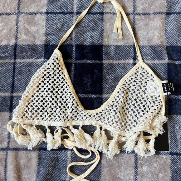 SHEIN Cream Crochet Wide-Leg Pants - Picture 5 of 13